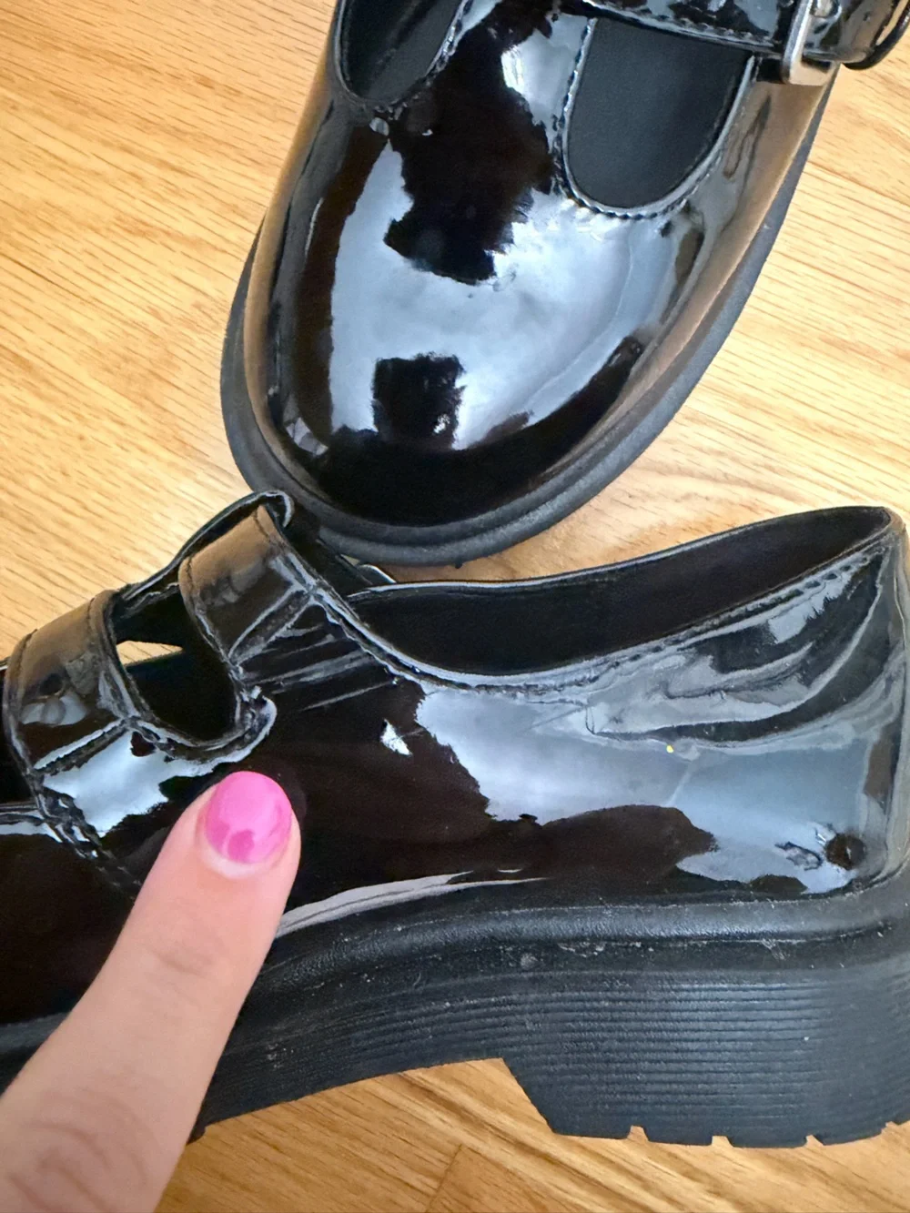 art class Black Patent Double-Strap Mary Jane Loafers